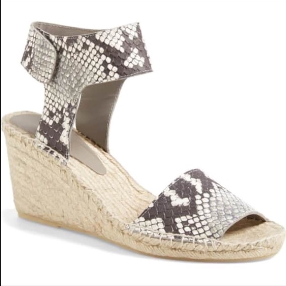 Vince Sophie Leather Espadrille Wedge Sandal